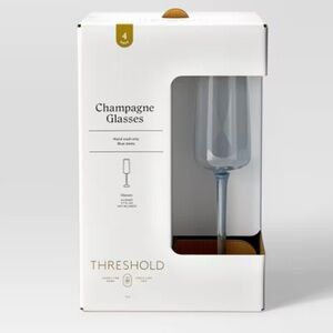 Threshold 4Pk Stemmed Champagne Cocktail Glass Set Blue Luxury Glassware